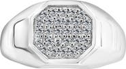EFFY Men's Pavé White Topaz Signet Ring