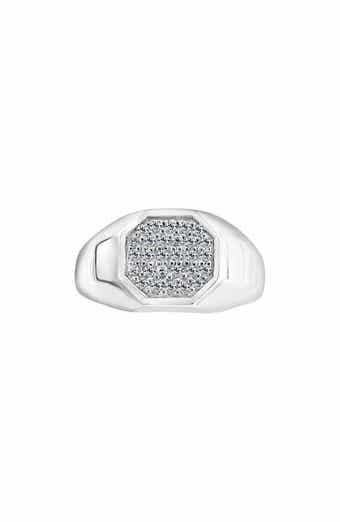 Men's Pavé White Topaz Signet Ring
