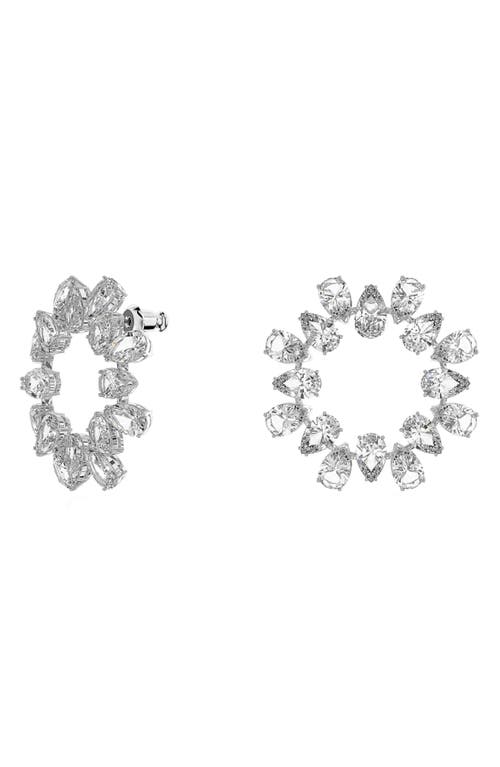 Swarovski Matrix Cubic Zirconia Frontal Hoop Earrings In Metallic