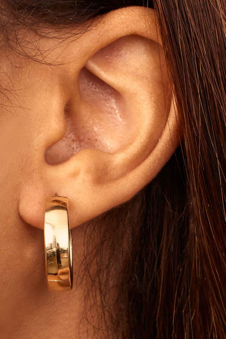 14K Yellow Gold The One Large Hoops, Alternate, color, Yellow Gold
