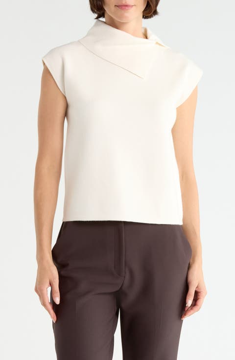 Envelope Neck Sleeveless Sweater