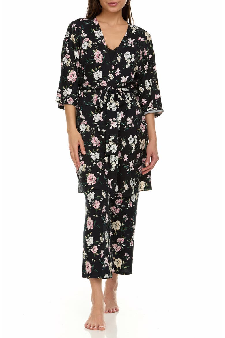 Madison 3-Piece Travel Pajamas, Alternate, color, BLACK