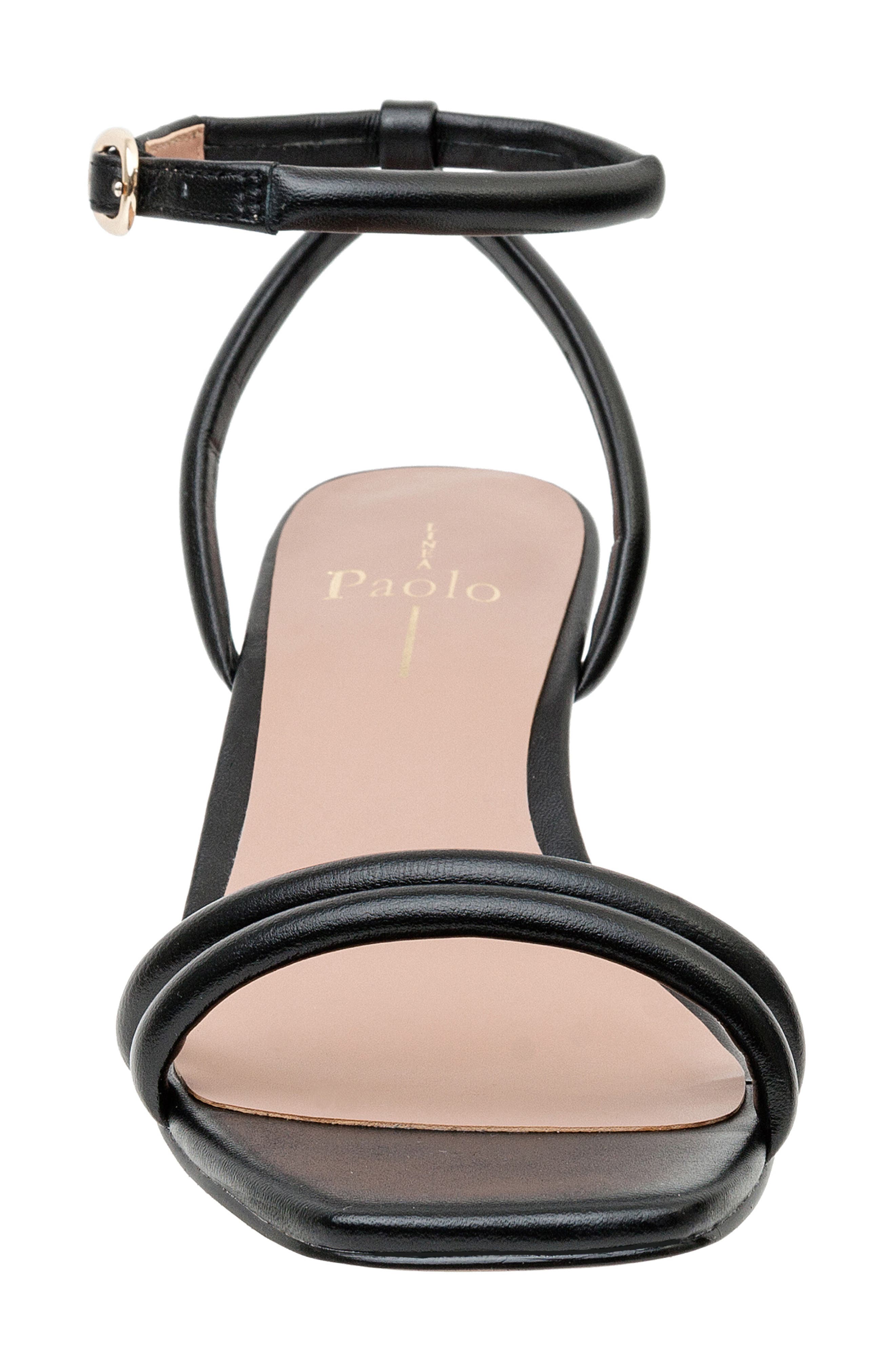 Linea Paolo Vinny Ankle Strap Wedge Sandal, Alternate, color, Black