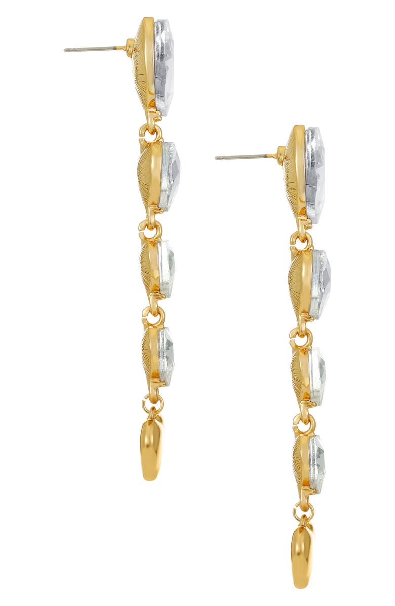 Ettika Crystal Love Drop Earrings, Alternate, color, Gold