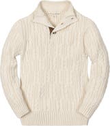 Hope & Henry Kids' Organic Mock Neck Cable Sweater