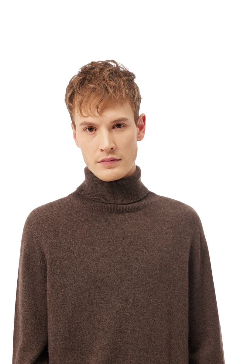 GOBI Mongolian Cashmere Cashmere Turtle Neck Sweater, Alternate, color, Cocoa