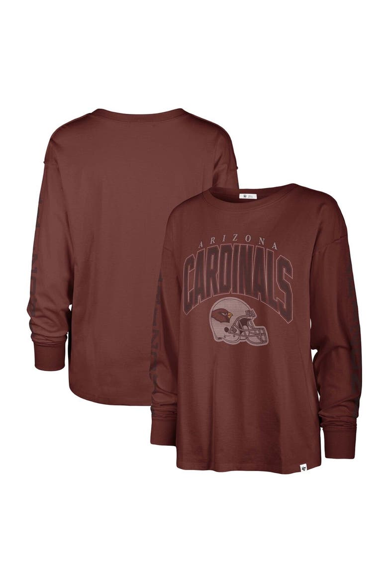 Women's '47 Cardinal Arizona Cardinals Tom Cat Lightweight Long Sleeve T-Shirt, Main, color, Cardinal