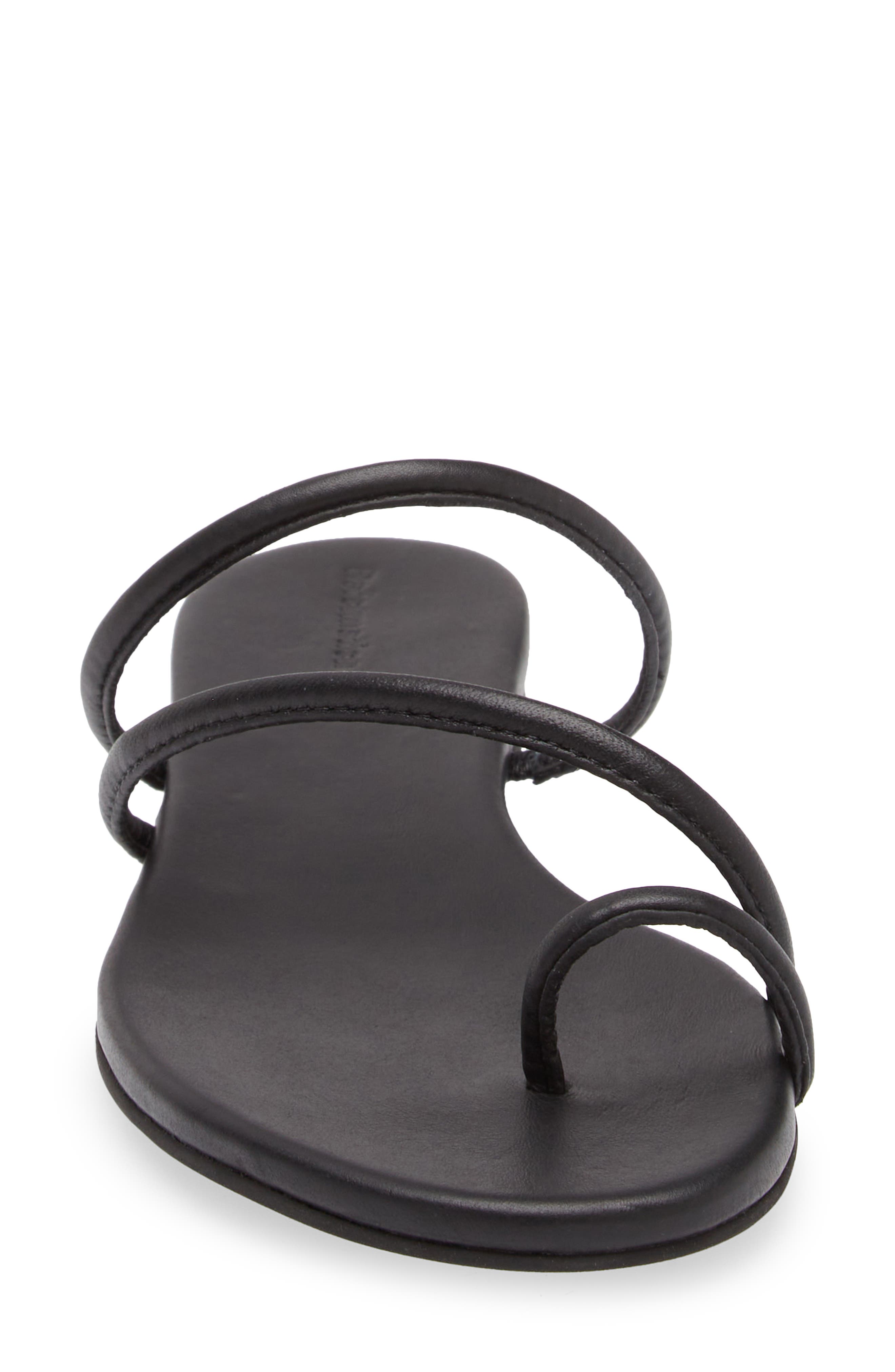 Reformation Ludo Toe Ring Strappy Slide Sandal, Alternate, color, Black