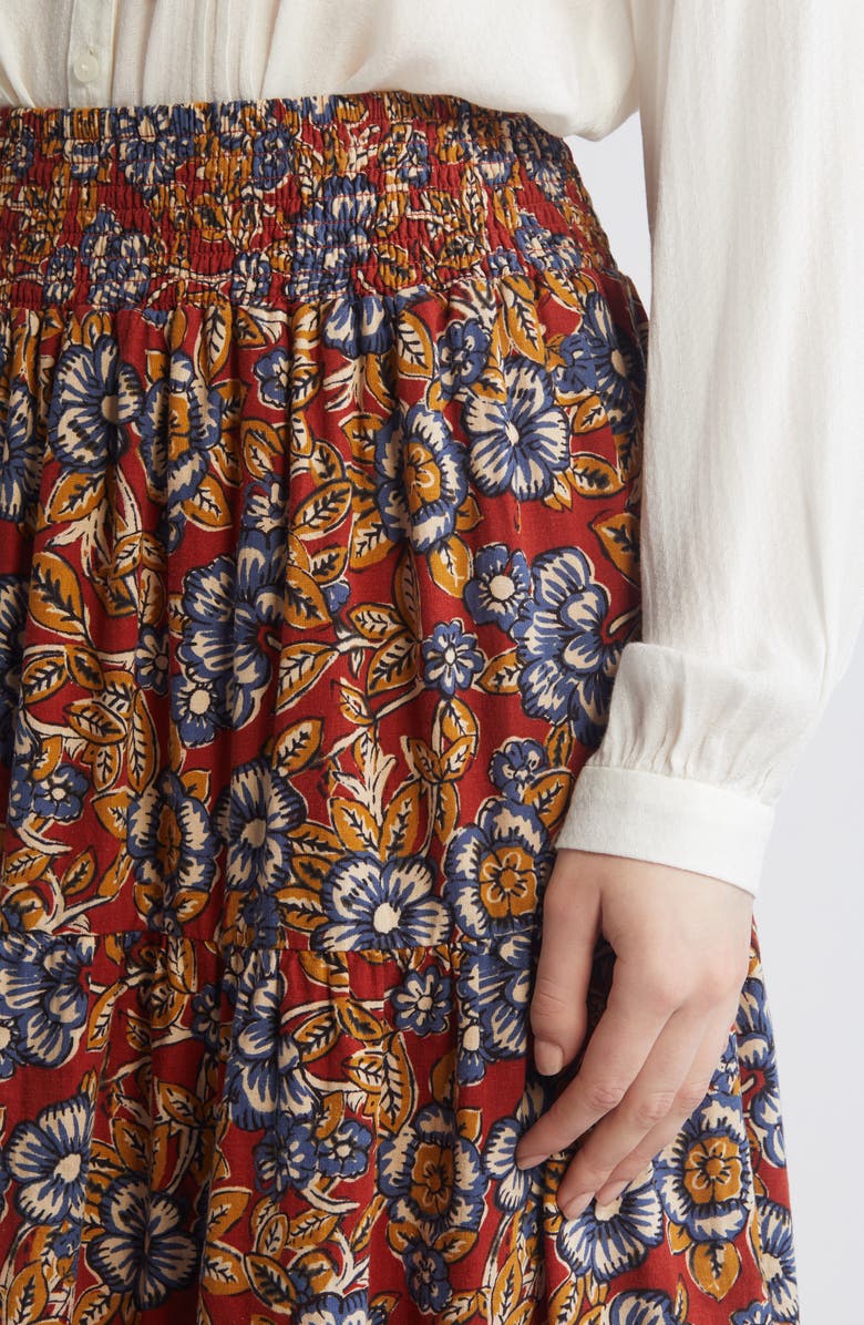 Faherty Harlow Floral Linen Blend Maxi Skirt, Alternate, color, 