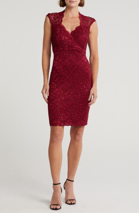 Stretch Lace Dress with Open Back