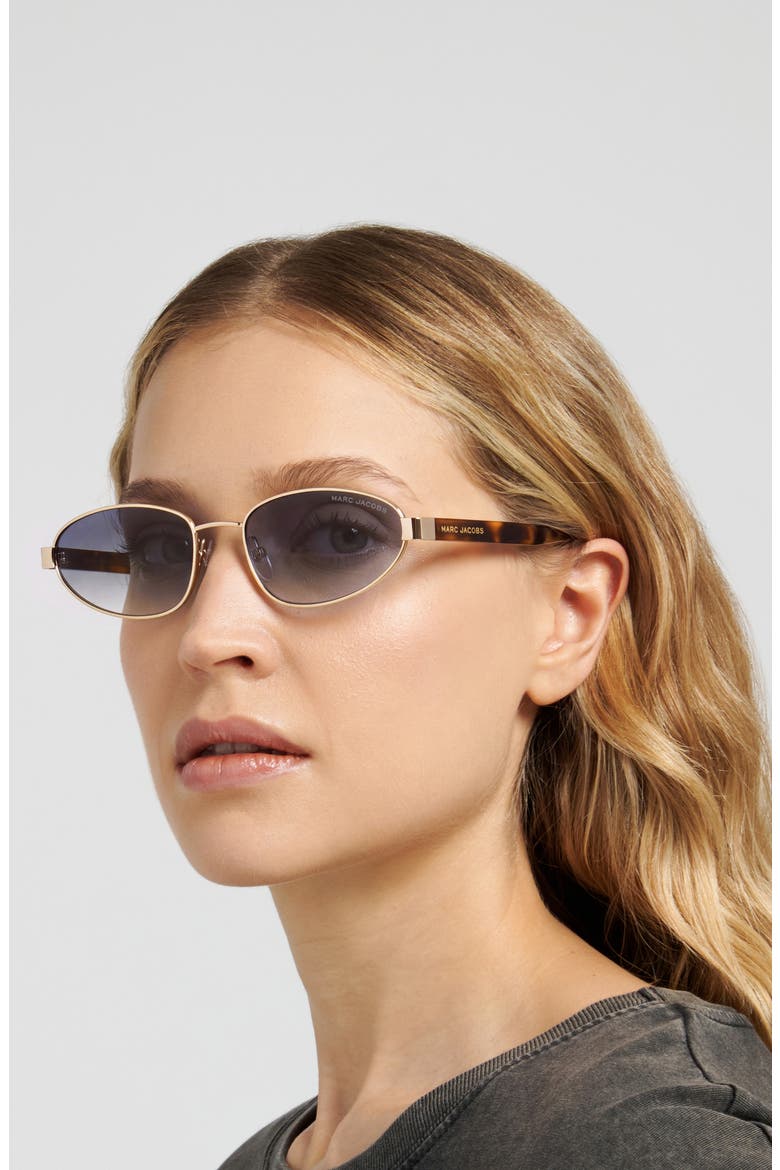 56mm Oval Sunglasses, Alternate, color, GOLD BLUE/ BLUE SF