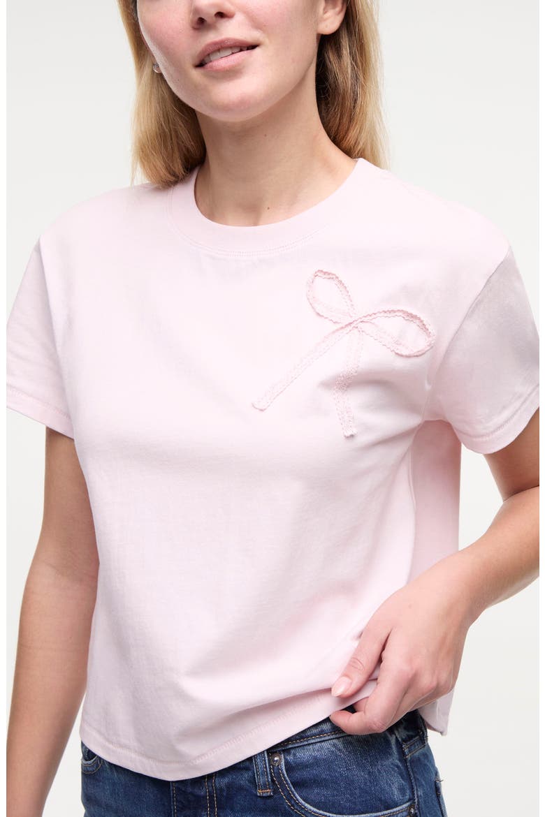 Pretty Bow Appliqué T-Shirt, Alternate, color, PALE LILAC