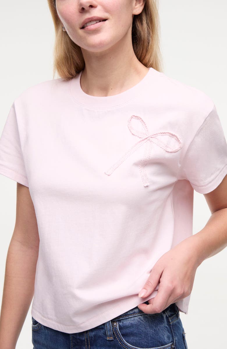 Wildfox Pretty Bow Appliqué T-Shirt, Alternate, color, Pale Lilac