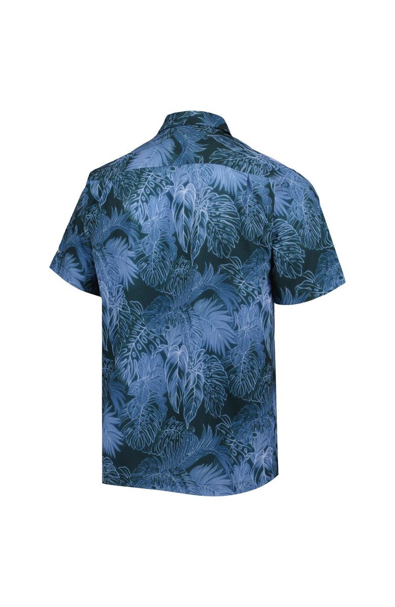 Tommy Bahama Men's Tommy Bahama Navy Michigan Wolverines Big & Tall Coast Luminescent Fronds IslandZone Button-Up Camp Shirt, Alternate, color, 