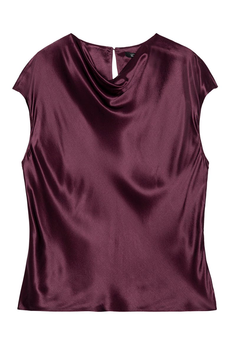 Loretta Cowl Neck Cap Sleeve Top, Alternate, color, WINE