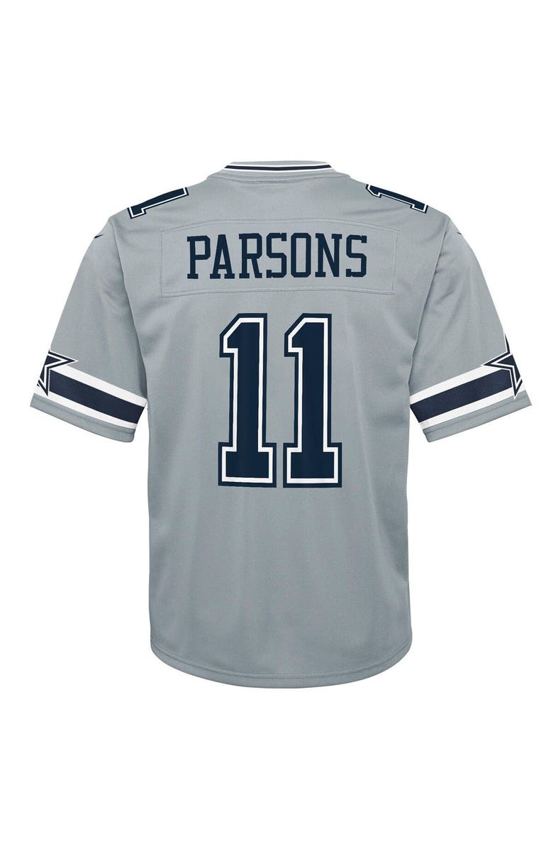Nike Youth Nike Micah Parsons Gray Dallas Cowboys Inverted Game Jersey, Alternate, color, 