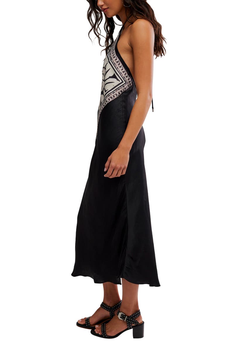 Free People Citrine Midi Dress, Alternate, color, Raven Combo