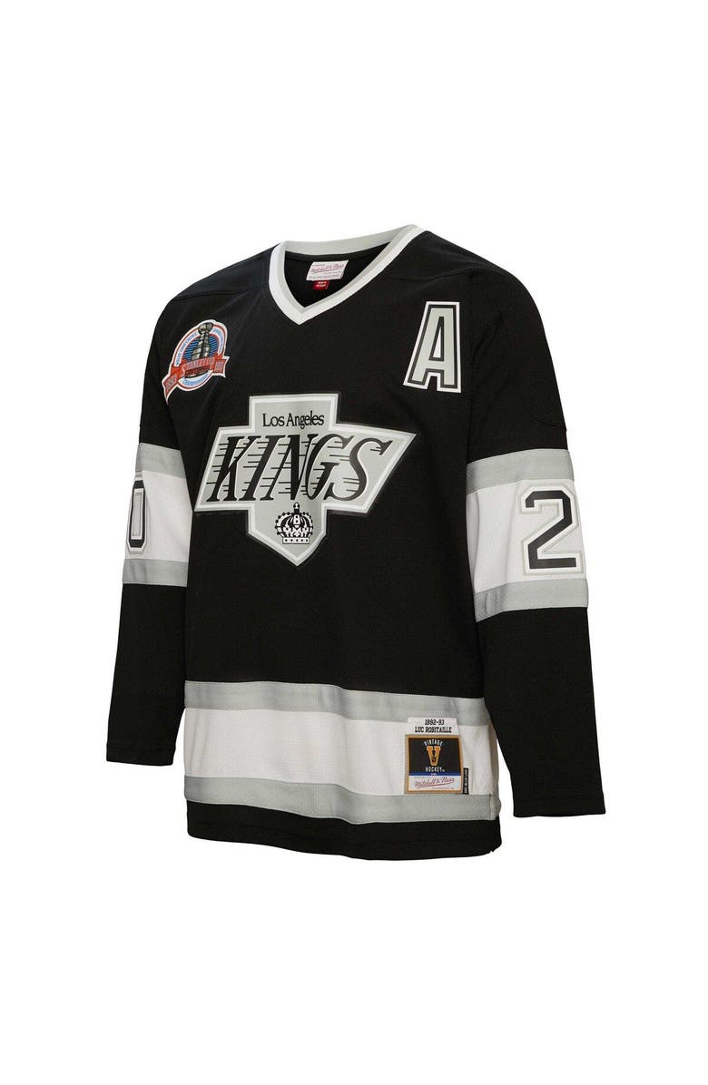 Mitchell & Ness Men's Mitchell & Ness Luc Robitaille Black Los Angeles Kings Alternate Captain Patch 1992/93 Blue Line Player Jersey, Alternate, color, 
