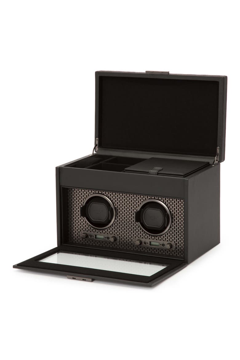 Axis Double Watch Winder with Storage, Alternate, color, POWDER COAT
