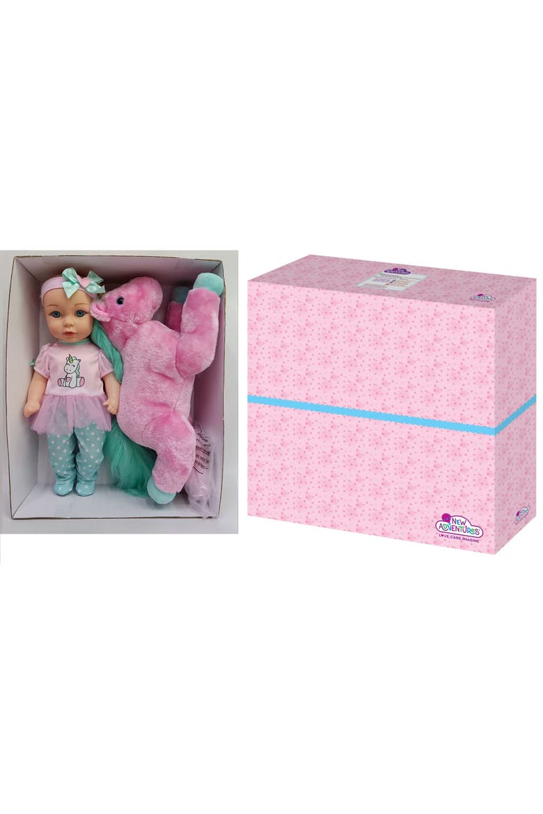 15" Hop On Baby Set Unicorn, Alternate, color, Multicolored