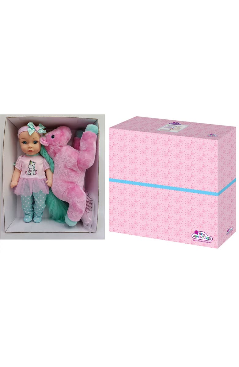 Little Darlings 15" Hop On Baby Set Unicorn, Alternate, color, Multicolored