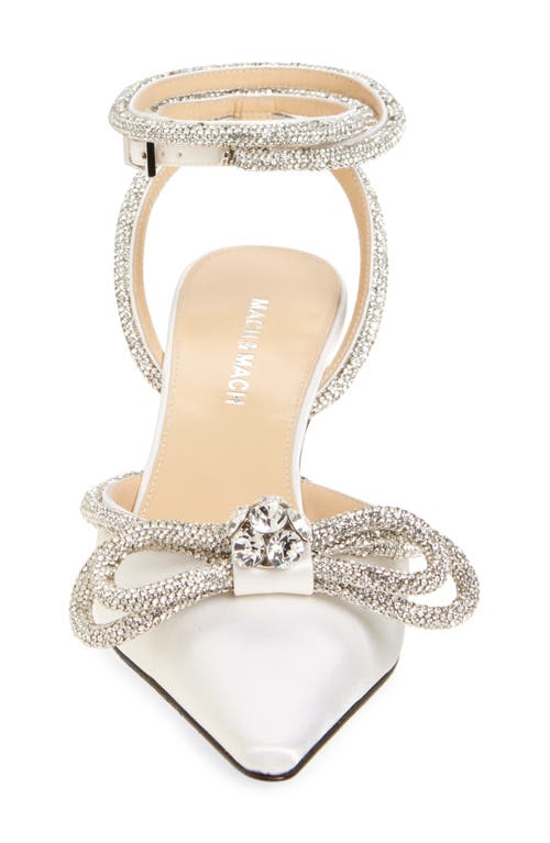 Mach&mach Double Bow 65mm Leather Pumps In White