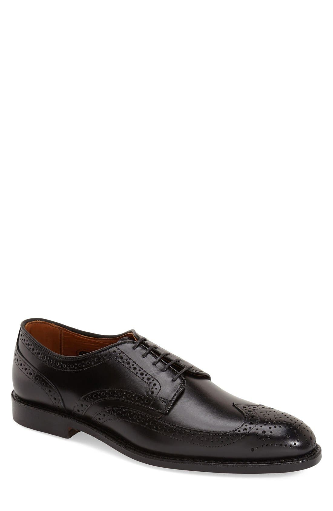 'Madison Park' Wingtip, Main, color, BLACK LEATHER