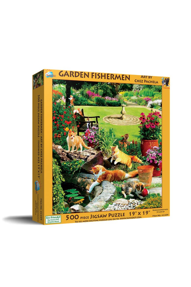 Garden Fishermen 500 piece Jigsaw Puzzle for Adults, Main, color, Multicolor