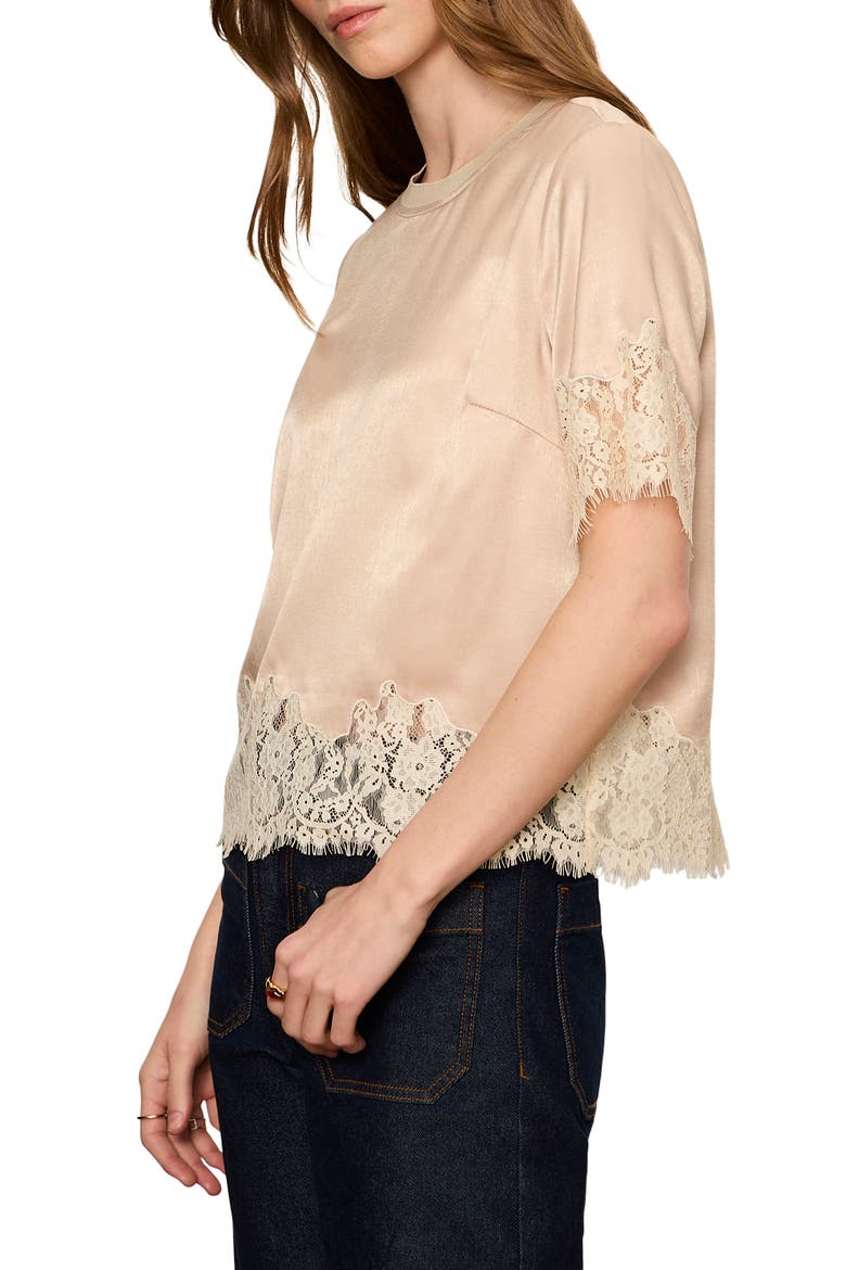 One of a Kind Satin & Lace Top, Alternate, color, HAZELNUT BROWN