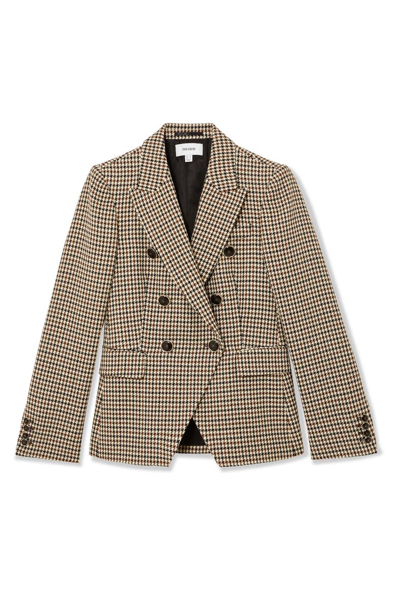 Hartley Houndstooth Double Breasted Blazer, Alternate, color, NEUTRAL CHECK