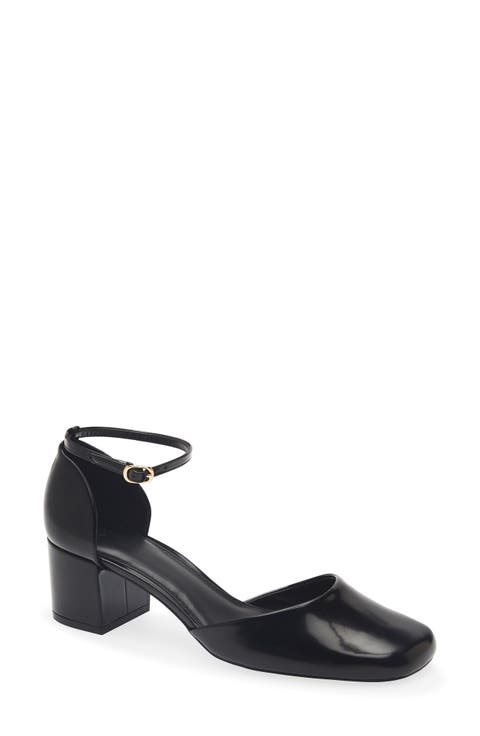 Elit Faux Leather Ankle Strap Pump