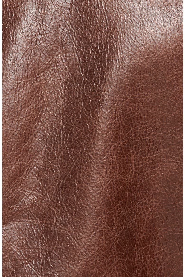 Café Racer Waxy Cowhide Leather Jacket, Alternate, color, BROWN