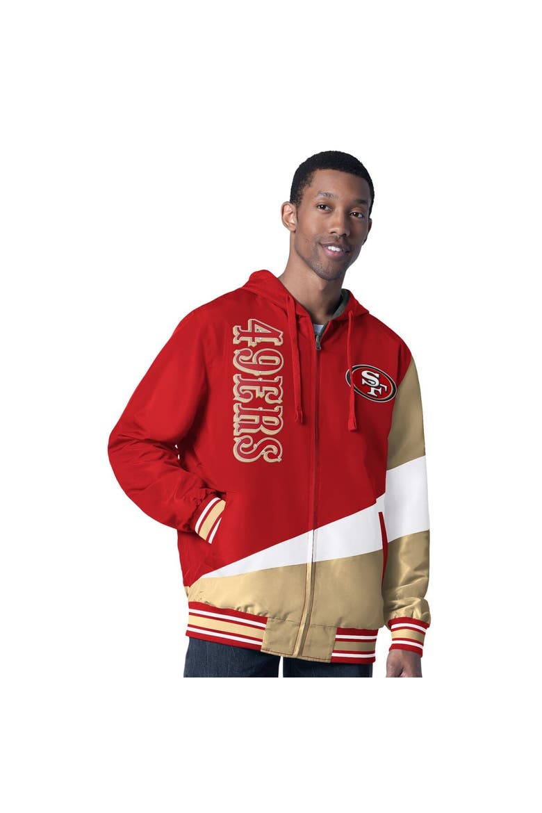 Men's G-III Sports by Carl Banks Scarlet/Charcoal San Francisco 49ers Dual Threat Reversable Full-Zip Hooded Jacket, Main, color, Scarlet