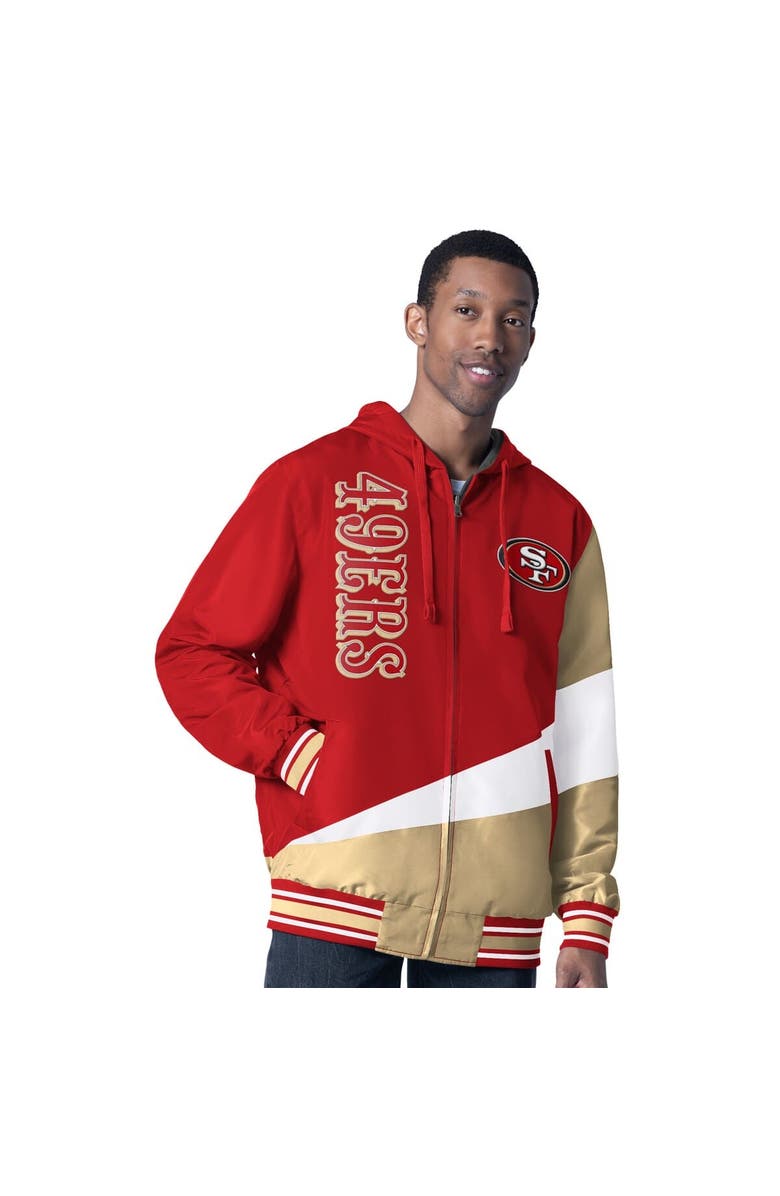 G-III SPORTS BY CARL BANKS Men's G-III Sports by Carl Banks Scarlet/Charcoal San Francisco 49ers Dual Threat Reversable Full-Zip Hooded Jacket, Main, color, Scarlet