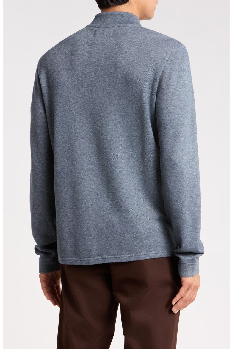Piquè Quarter Zip Pullover, Alternate, color, BLUE TRADEWINDS NAVY