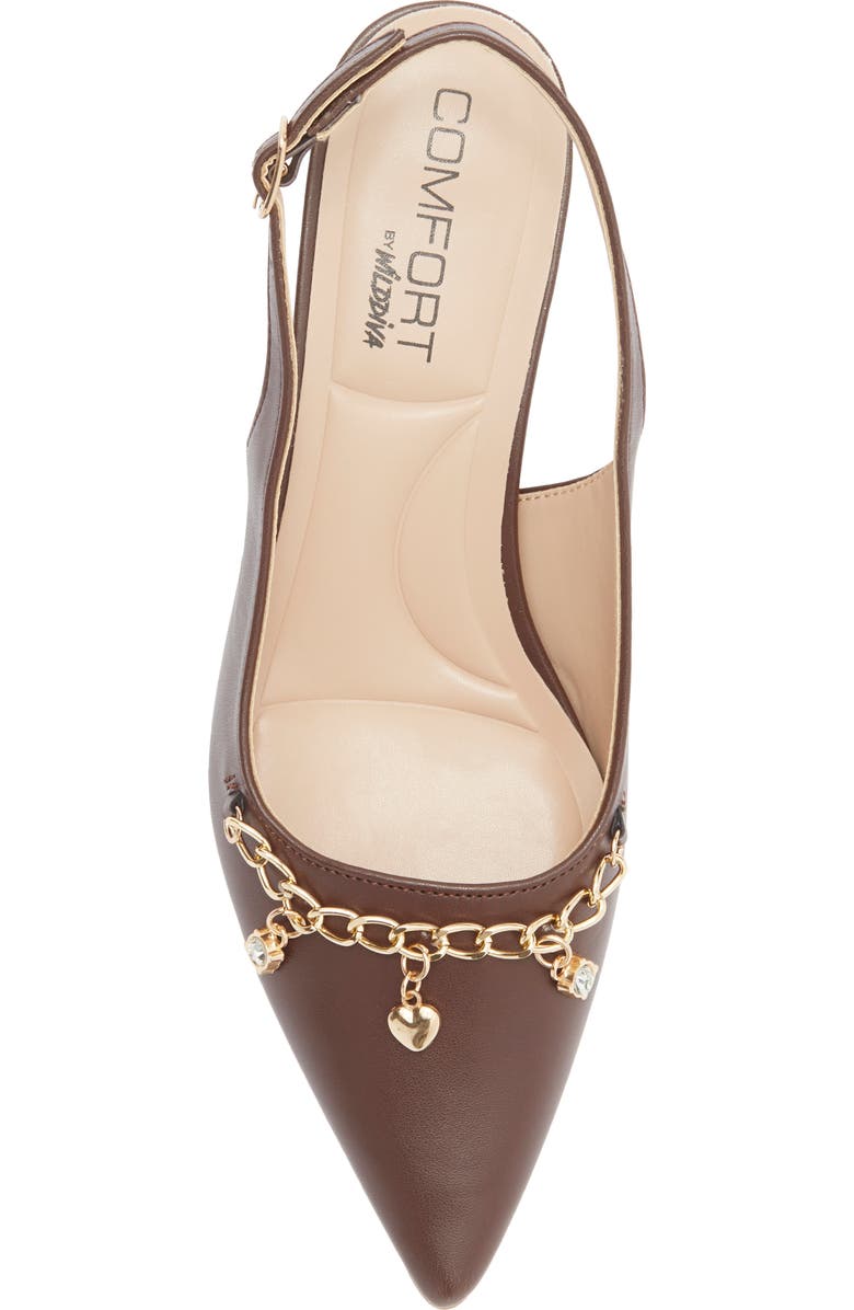 WILD DIVA LOUNGE Aleena Chain Slingback Pump, Alternate, color, Brown