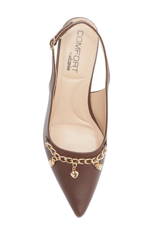 Wild Diva Lounge Aleena Chain Slingback Pump In Brown