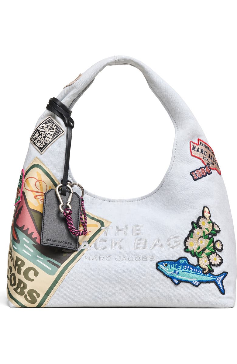 Marc Jacobs The Camp Patchwork Denim Sack Shoulder Bag, Main, color, Light Wash