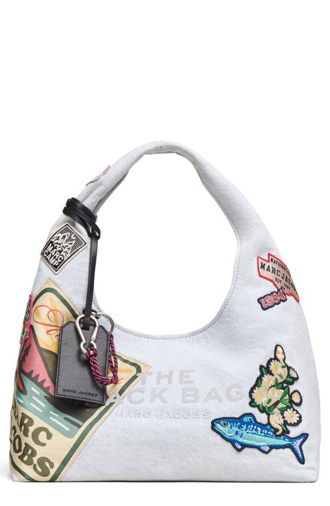 The Camp Patchwork Denim Sack Shoulder Bag