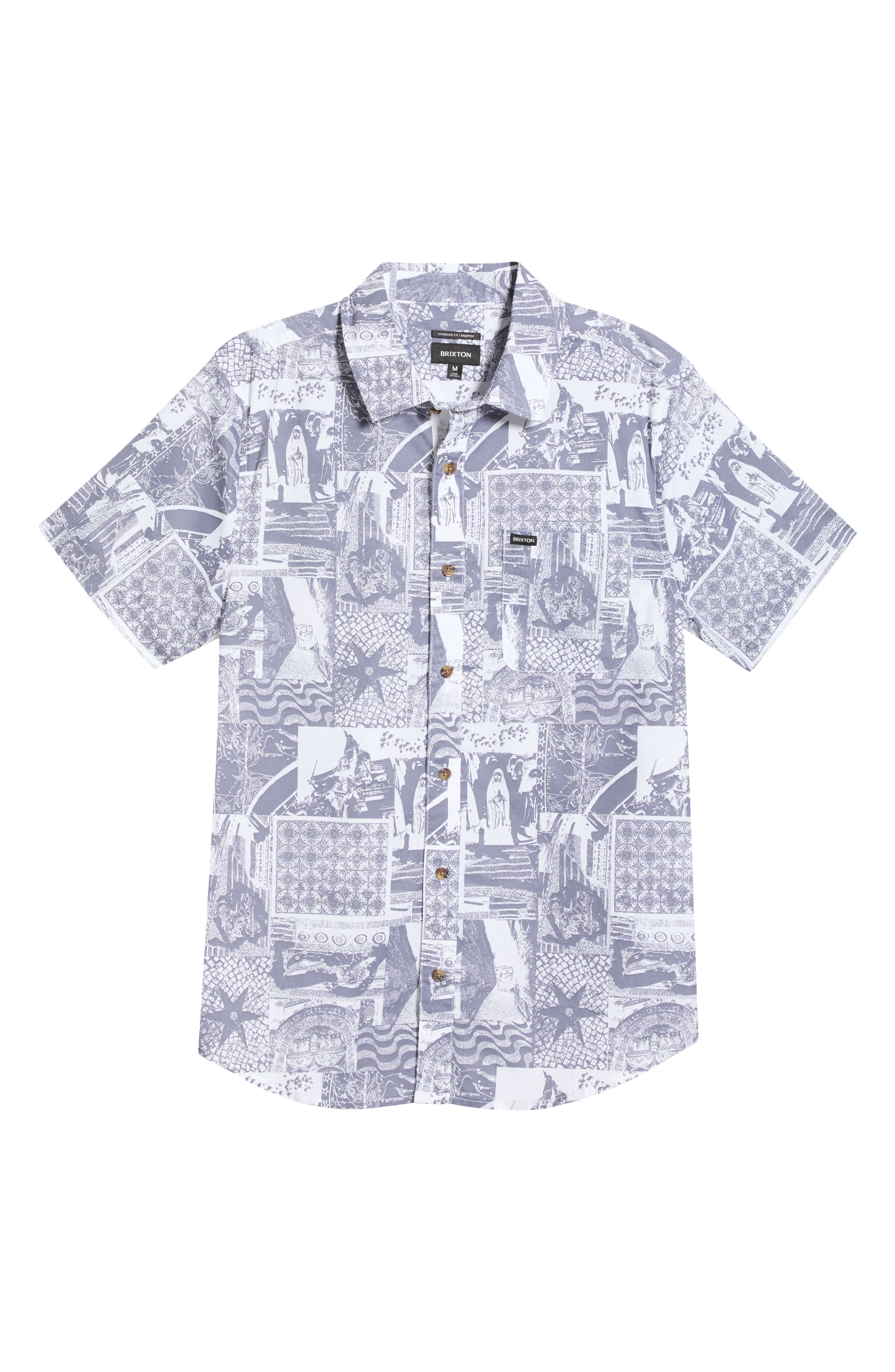 Charter Short Sleeve Stretch Cotton Blend Button-Up Shirt - image 2