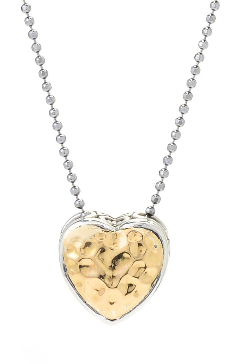 SAMUEL B. Two-Tone Heart Pendant Necklace, Main, color, Silver And Gold