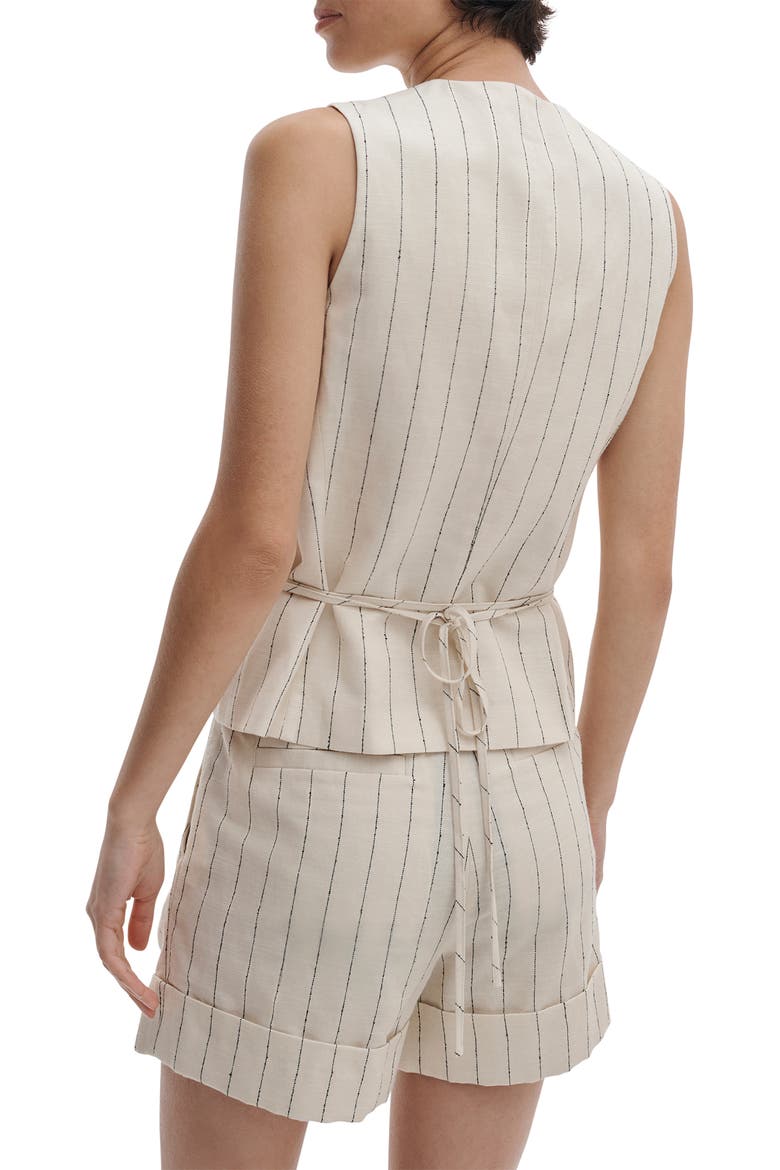 Neila Pleated Stripe Shorts, Alternate, color, WHITE STRIPE