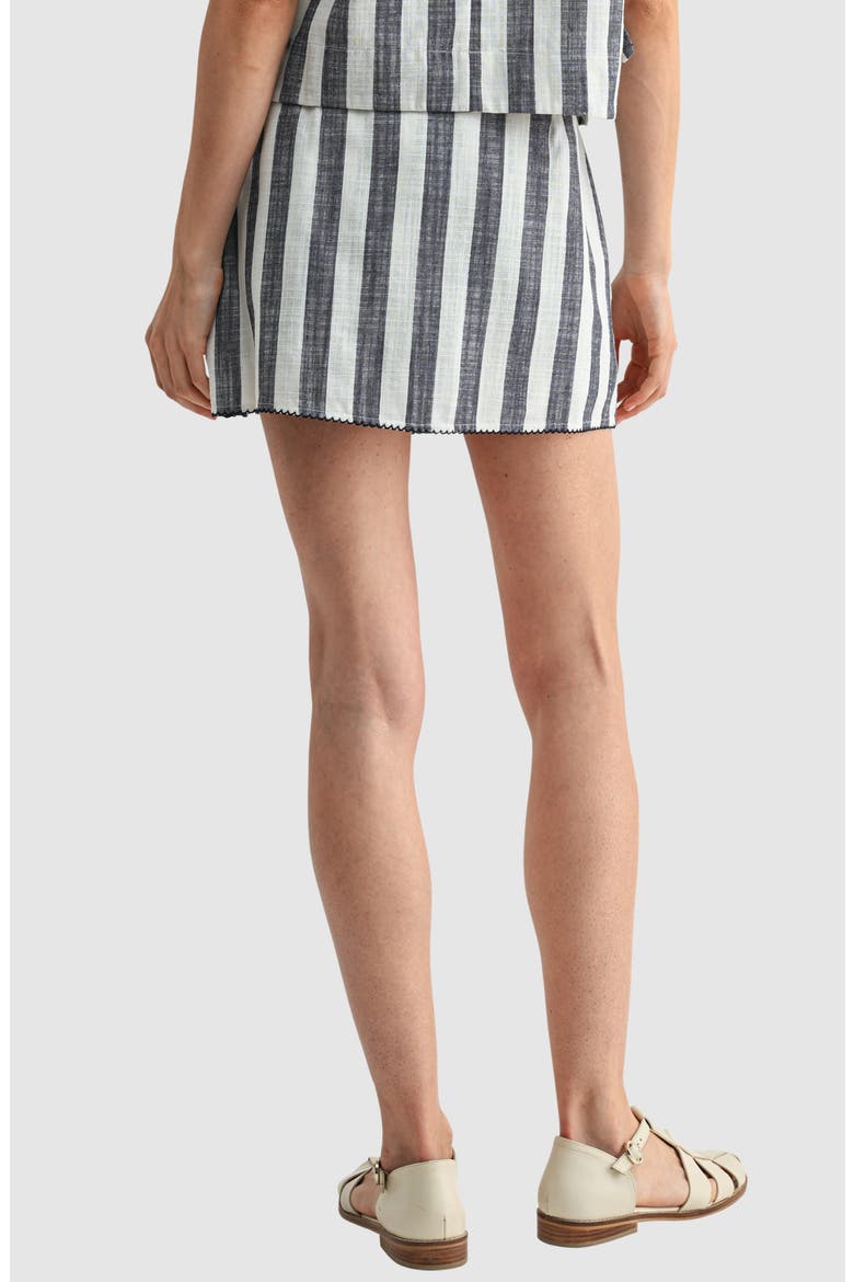 Linen Blend Miniskort, Alternate, color, NAVY STRIPE