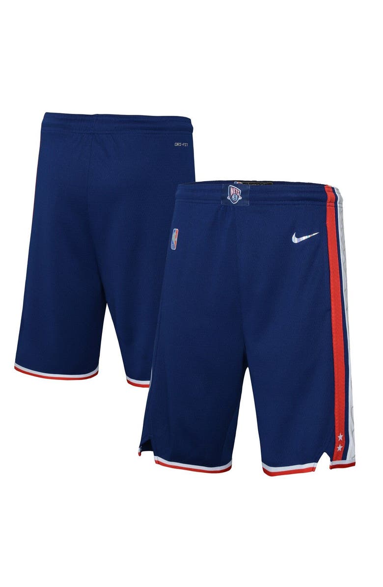 Nike Youth Nike Navy Brooklyn Nets 2021/22 City Edition Courtside Swingman Shorts, Main, color, 