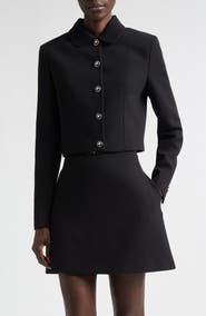 Versace Medusa '95 Double Face Virgin Wool Crepe Crop Jacket