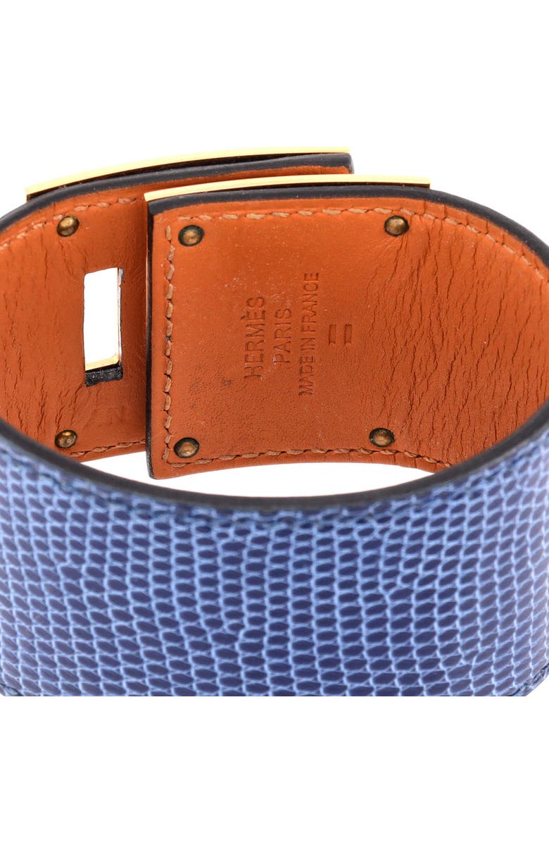 Pre-Owned Hermes Kelly Dog Bracelet Lizard, Alternate, color, Blue