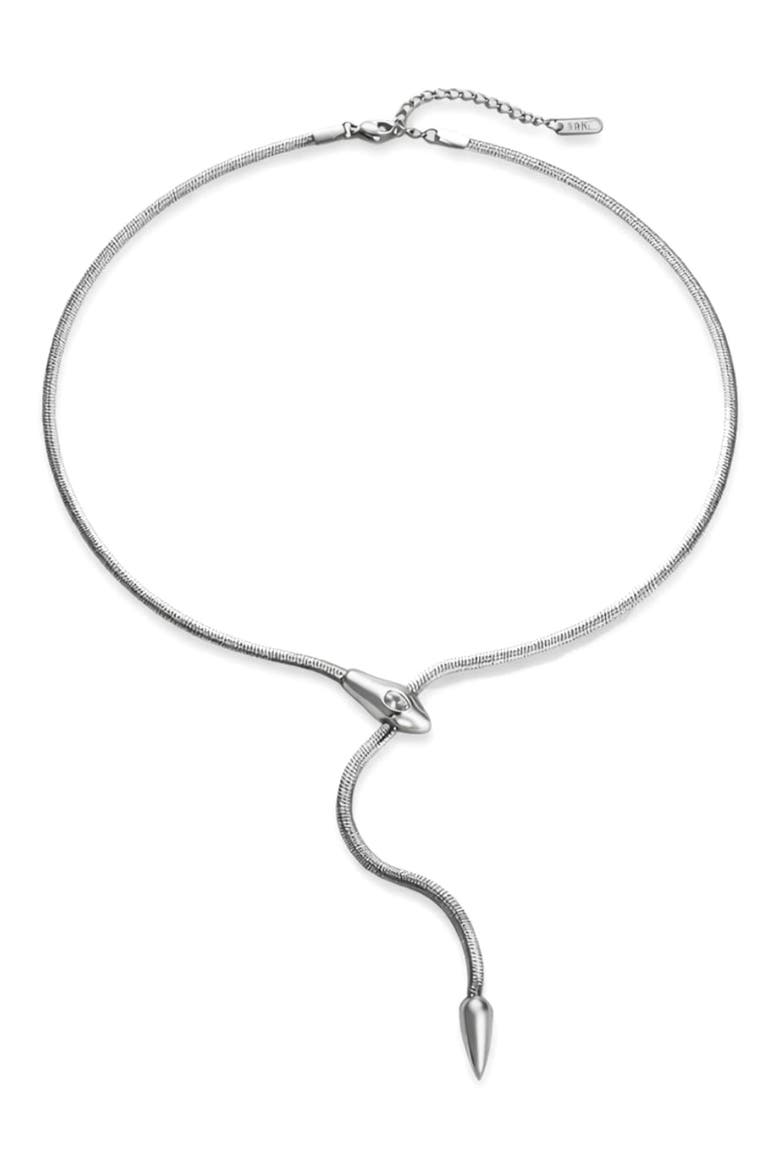 Snake Y-Necklace, Main, color, SILVER
