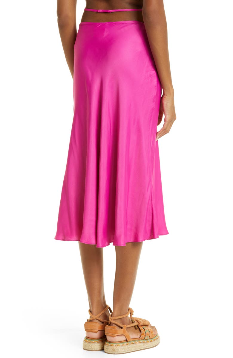 FARM Rio Satin Midi Skirt, Alternate, color, 