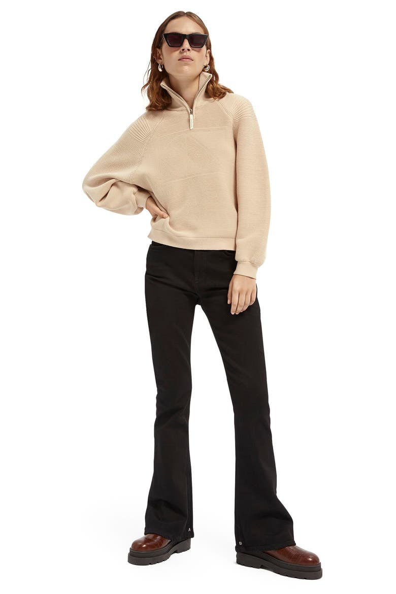 Club Nomade Quarter Zip Rib Sweater, Alternate, color, ECRU