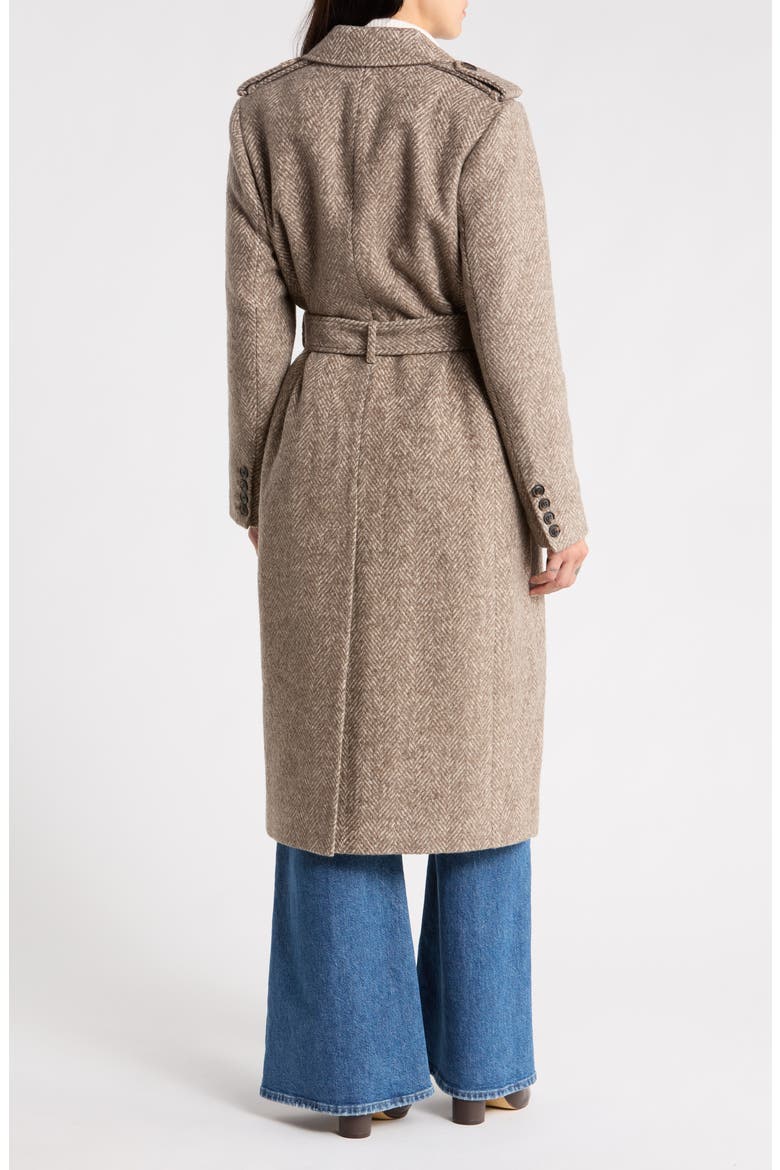 Belted Flange Trench Coat, Alternate, color, OATMEAL HERRINGBONE